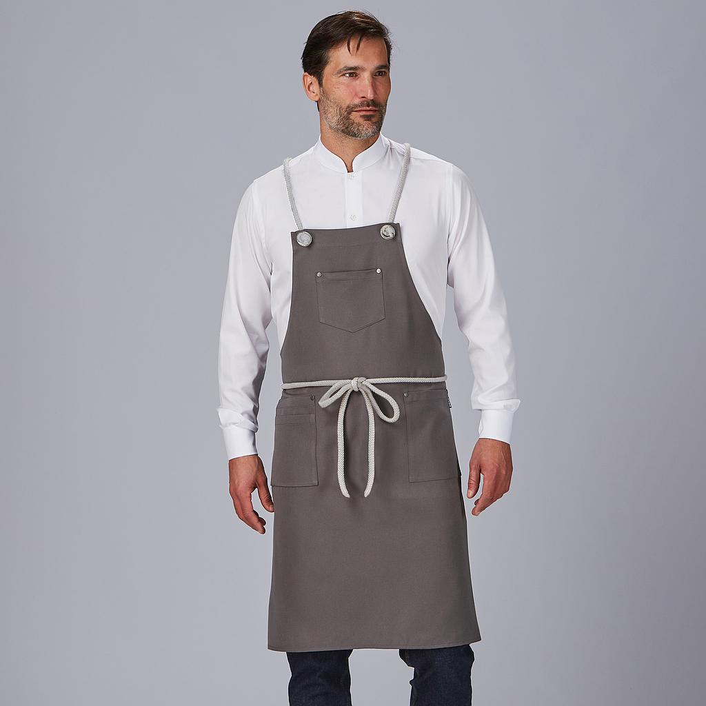 100033-139 - DELANTAL PETO CORDON TRENZADO 88X74 CM GRIS MARENGO