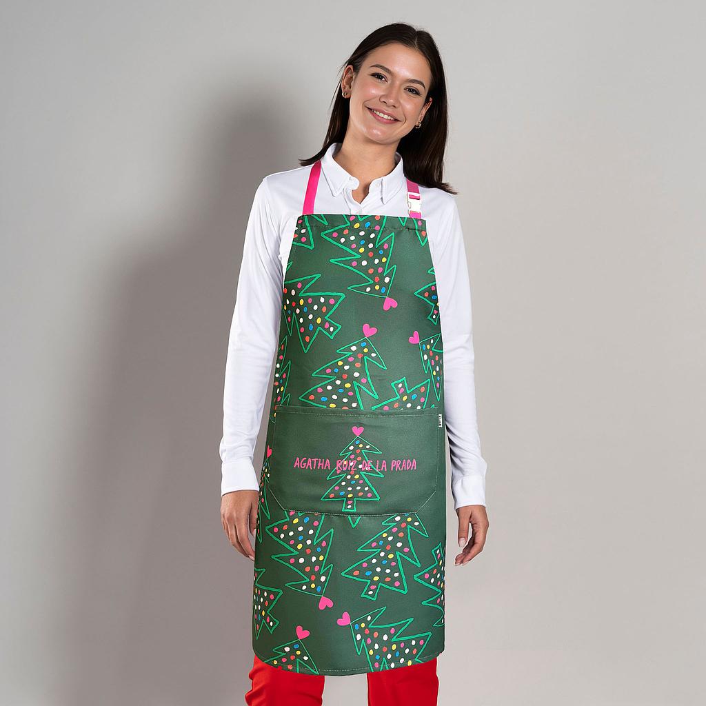 100099-108 - DELANTAL AGATHA NAVIDAD VERDE