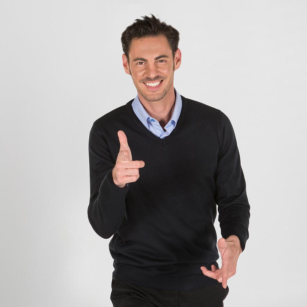 100900-104 - JERSEY CUELLO PICO UNISEX MARINO