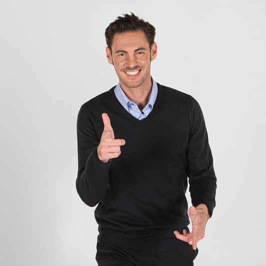 100900-104 - JERSEY CUELLO PICO UNISEX MARINO