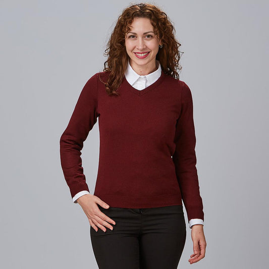 100900-112 - JERSEY CUELLO PICO UNISEX BURDEOS