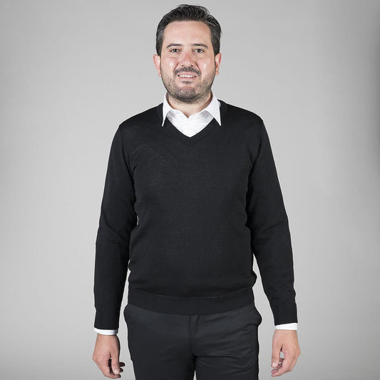 102300-001 - JERSEY PICO HOMBRE NEGRO