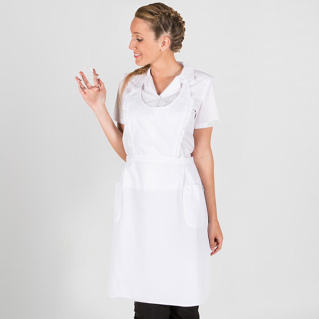 111000-101 - DELANTAL VOLANTES PUNTILLA SARGA BLANCA 80X54 CM