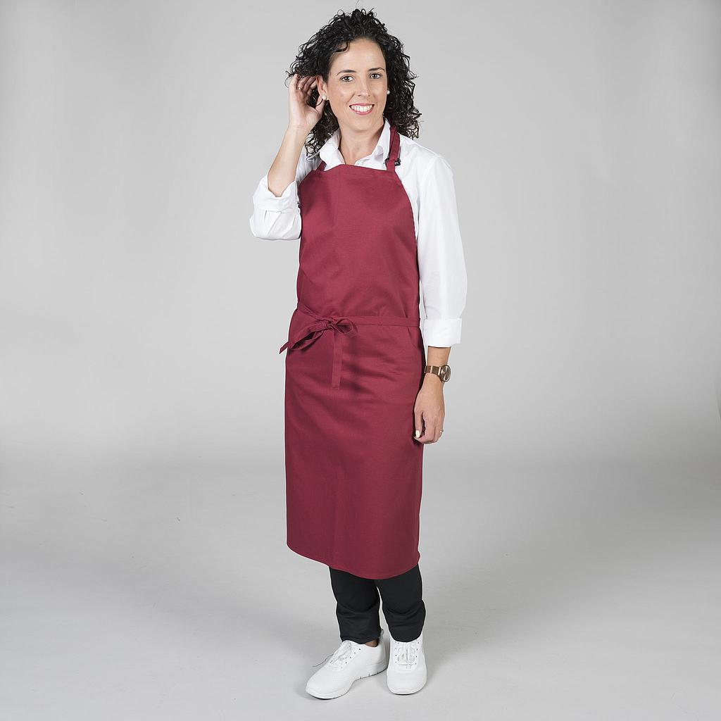 116000-112 - DELANTAL CON PETO SARGA 90X75 CM BURDEOS