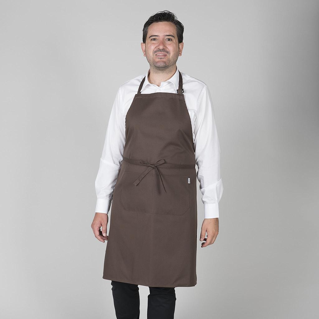 116100-618 - DELANTAL PETO Y BOL SARGA POLIESTER 90X75 CM MARRÓN