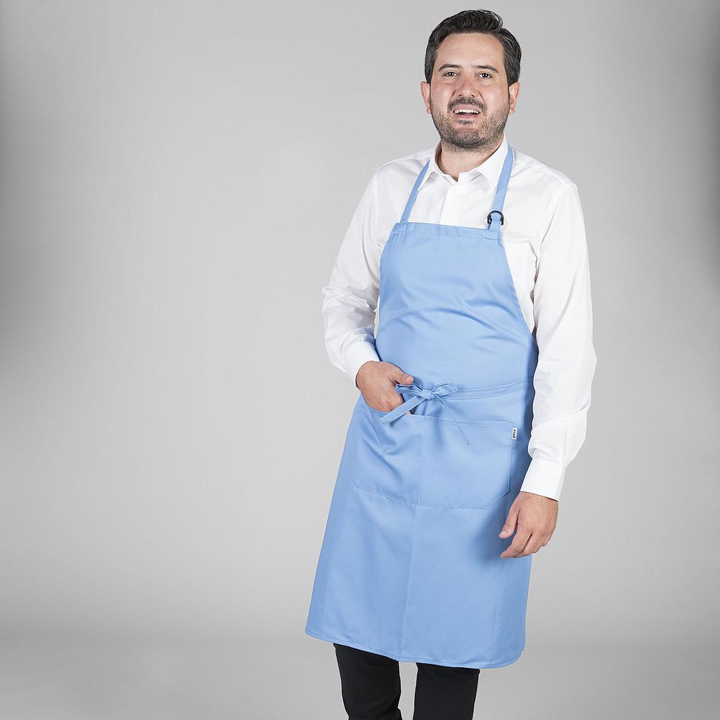 116BC0-107 - DELANTAL CON PETO Y BOLSILLO 90x75 CM SARGA CELESTE