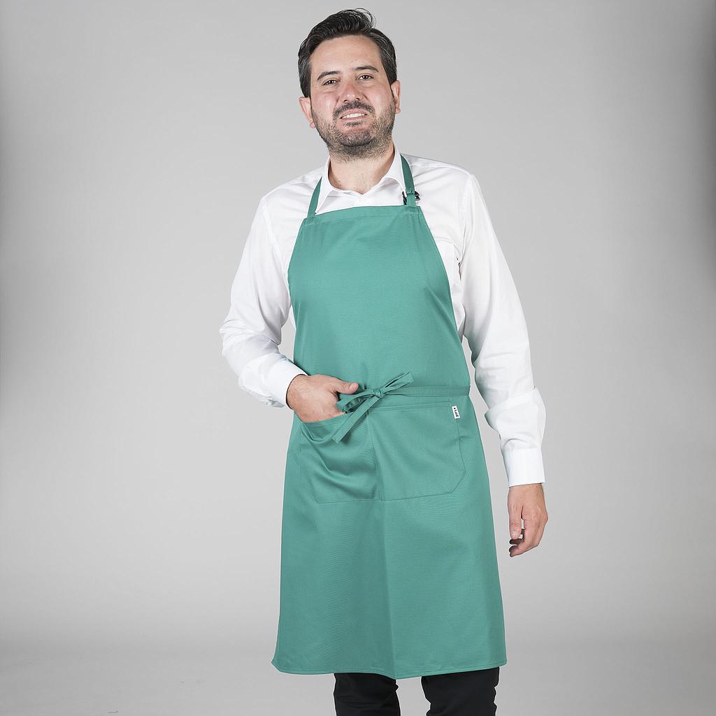 116BC0-108 - DELANTAL CON PETO Y BOLSILLO 90x75 CM SARGA VERDE
