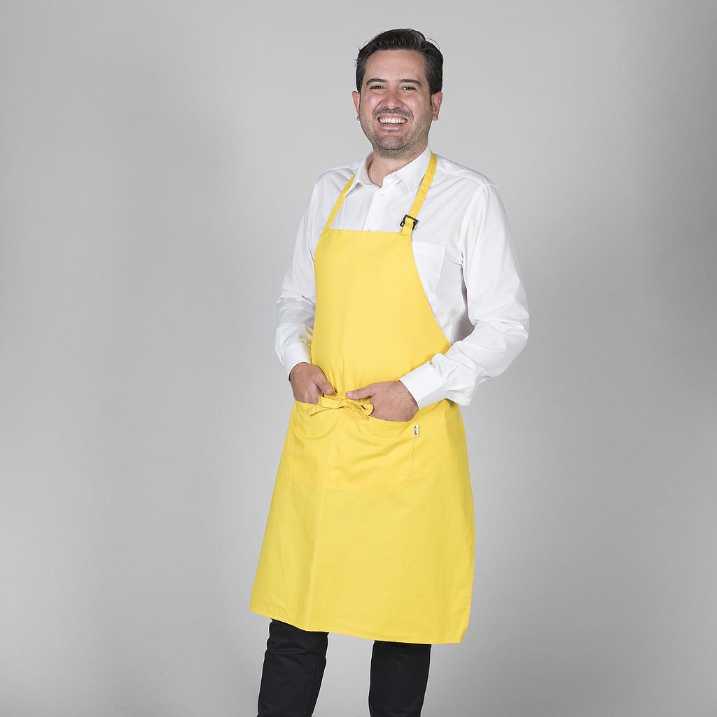 116BC0-111 - DELANTAL CON PETO Y BOLSILLO 90x75 CM SARGA AMARILLO