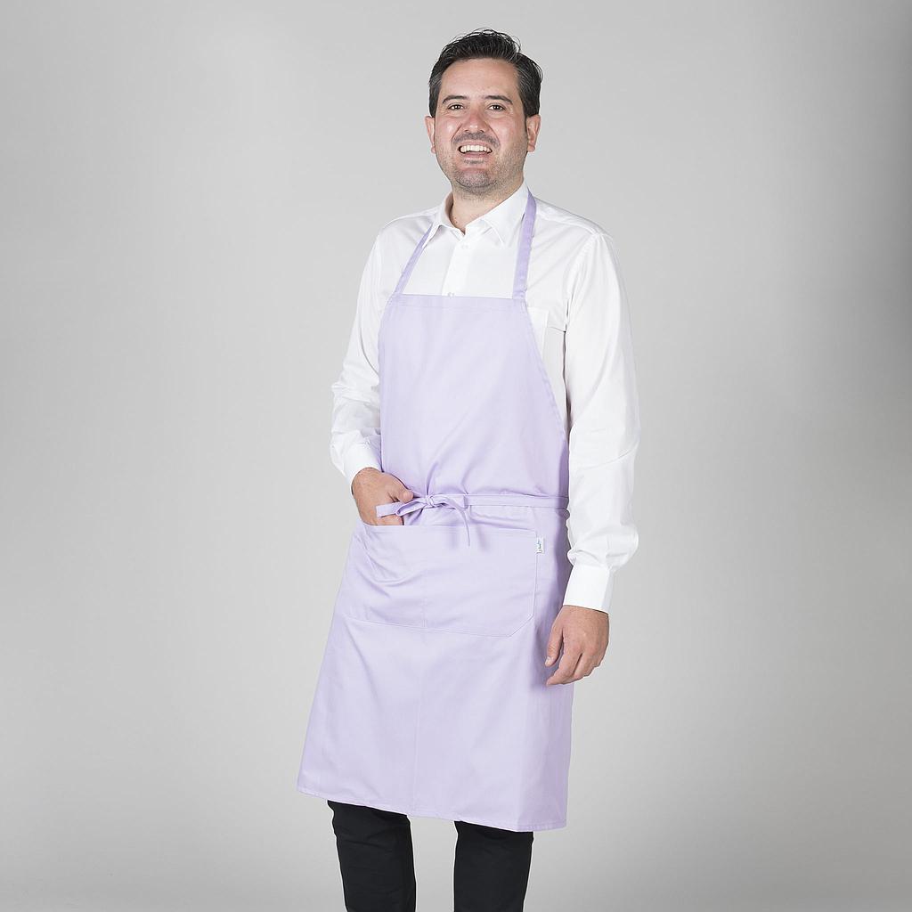 116BC0-123 - DELANTAL CON PETO Y BOLSILLO 90x75 CM SARGA LILA