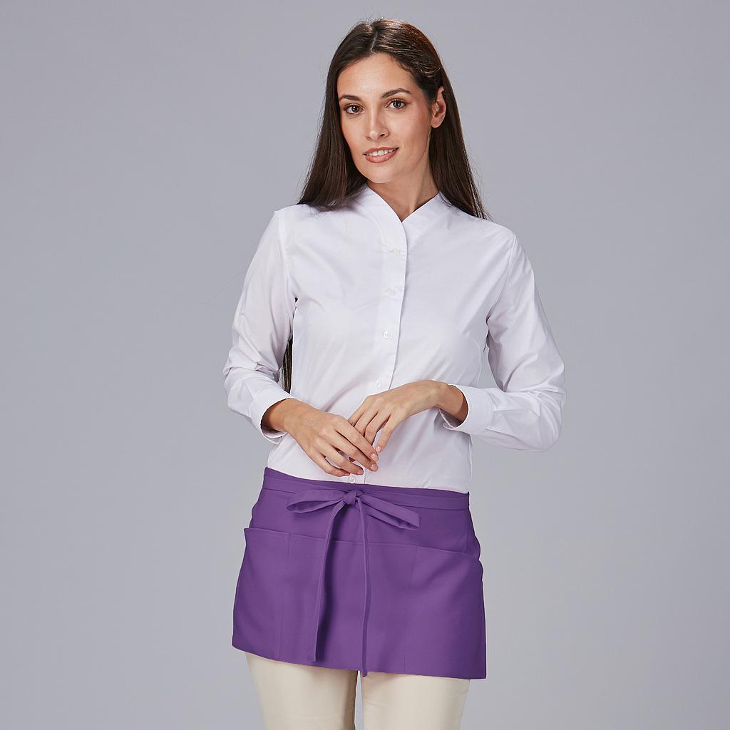 120000-136 - DELANTAL SIN PETO CORTO BOLSILLO 30X60 CM MORADO