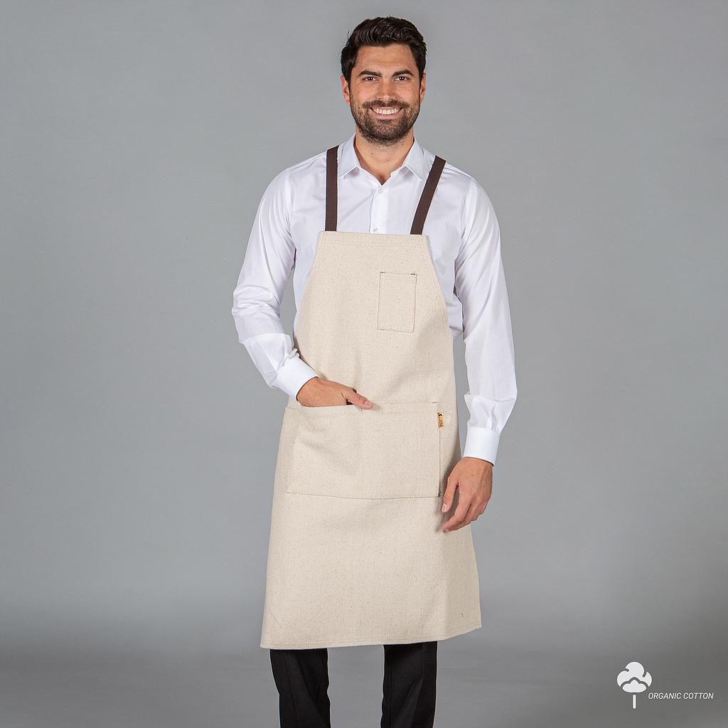 158600-110 - DELANTAL CON PETO ESTERILLA TEJIDO ORGANICO 91X74 CM