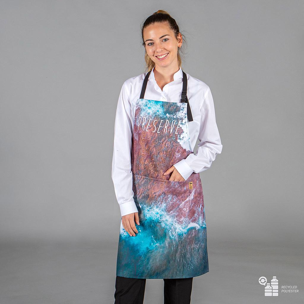 159600-5131 - DELANTAL CON PETO ESTAMPADO TEJIDO RECICLADO 80X68 CM PRESERVE