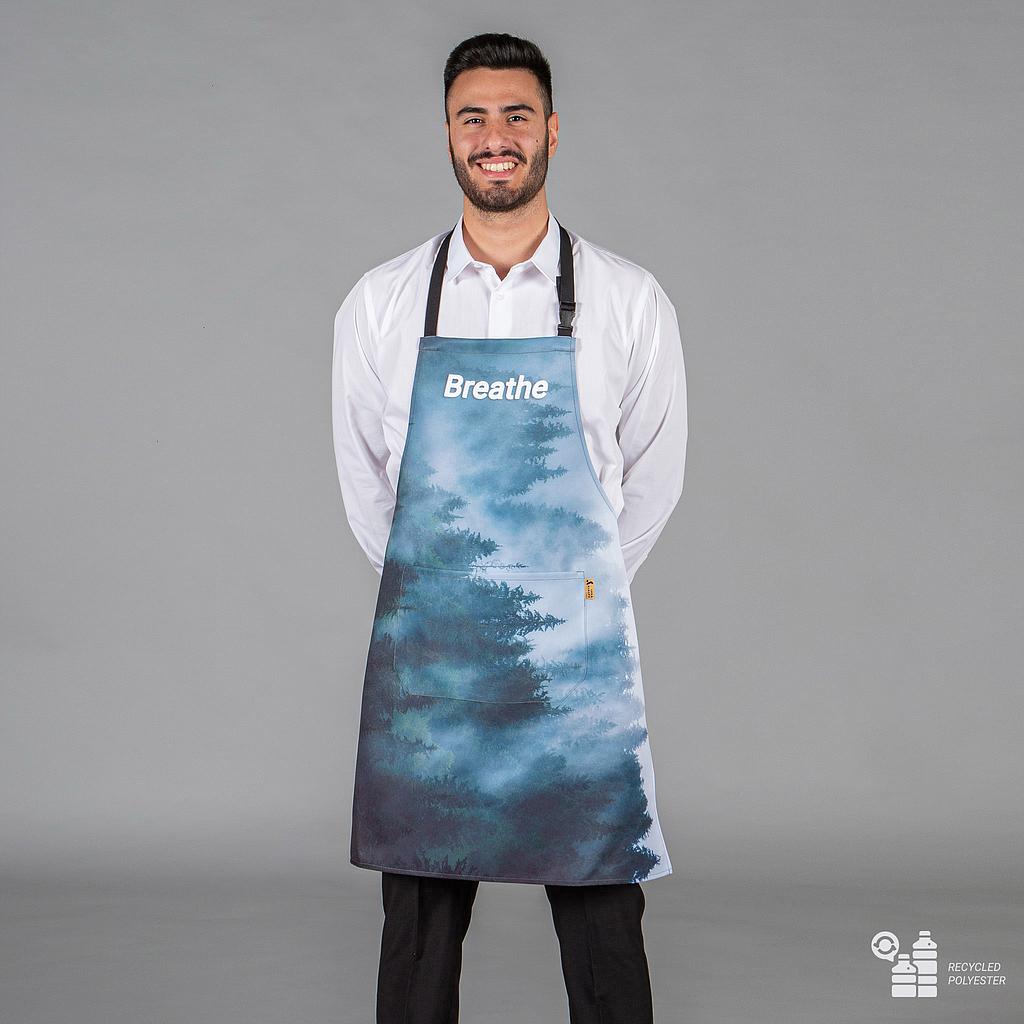159600-5133 - DELANTAL CON PETO ESTAMPADO TEJIDO RECICLADO 80X68 CM BREATHE