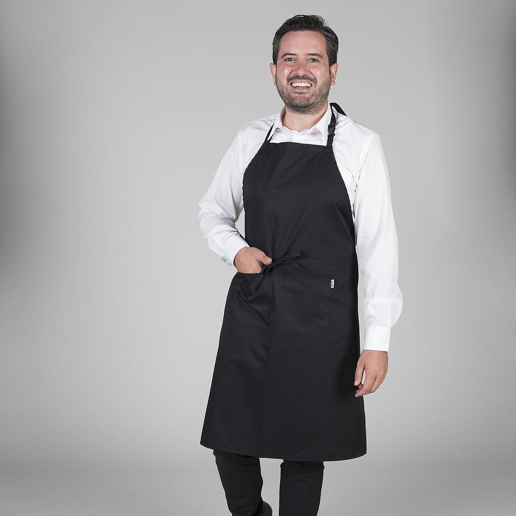 161000-001 - DELANTAL ESTAMPADO HEBILLA 95X75 CM NEGRO