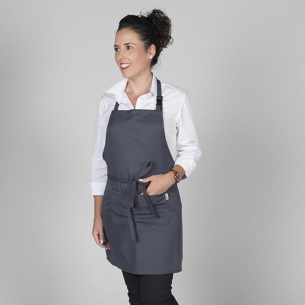 181000-608 - DELANTAL CORTO CON PETO 68X68 CM GRIS MARENGO