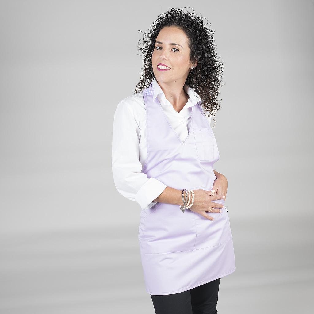 182000-123 - DELANTAL BISTRO ESCOTE PICO BOLSILLO CENTRO 80X65 CM LILA