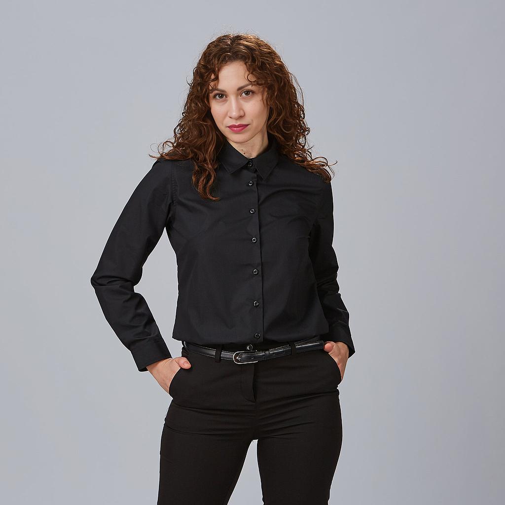 240001-001 - CAMISA MUJER M/L ELASTAN "RED LINE" NEGRO