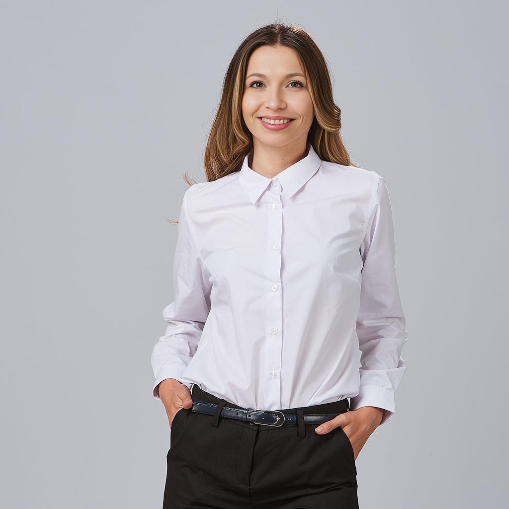 240001-101 - CAMISA MUJER M/L ELASTAN "RED LINE" BLANCO