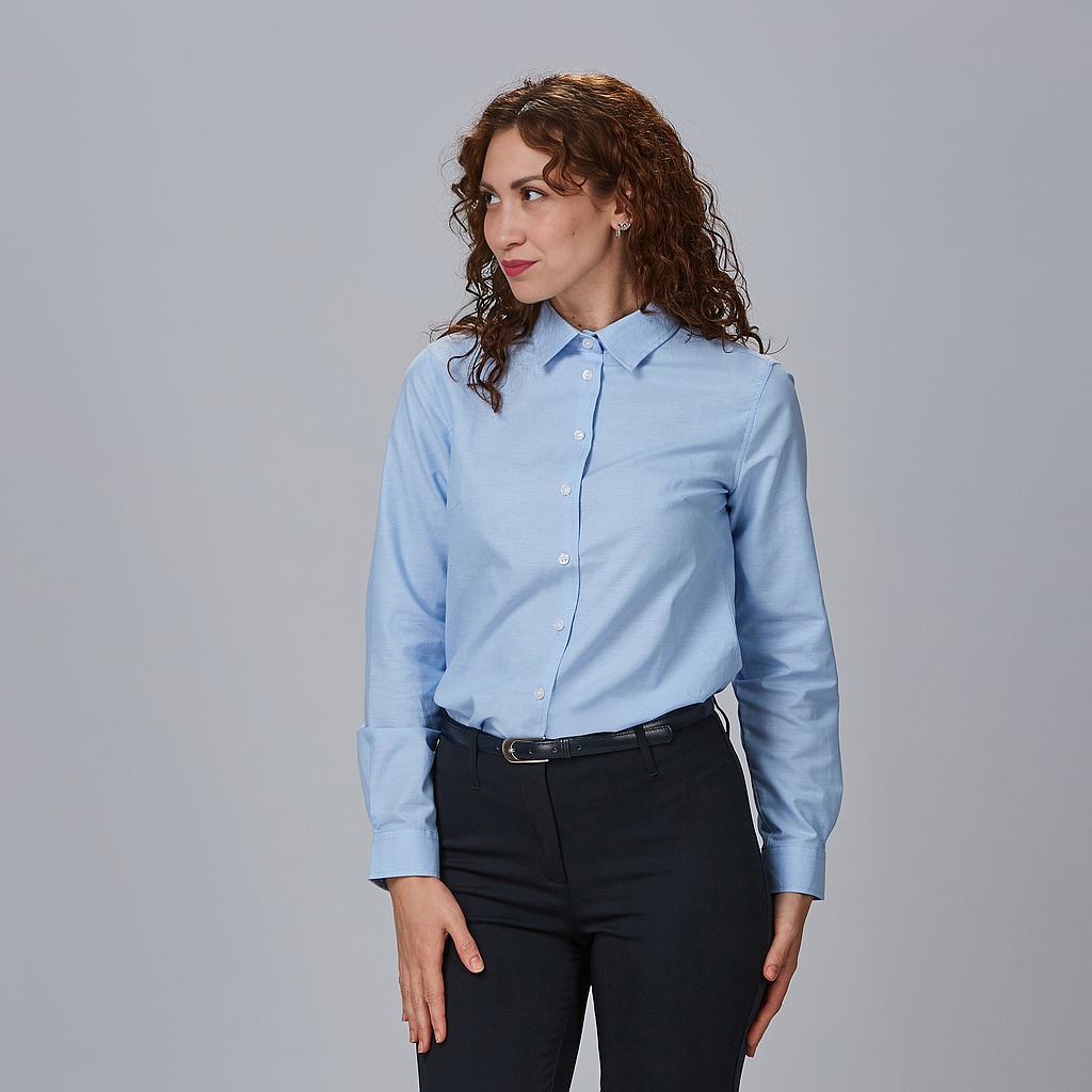 240001-107 - CAMISA MUJER M/L ELASTAN "RED LINE" CELESTE