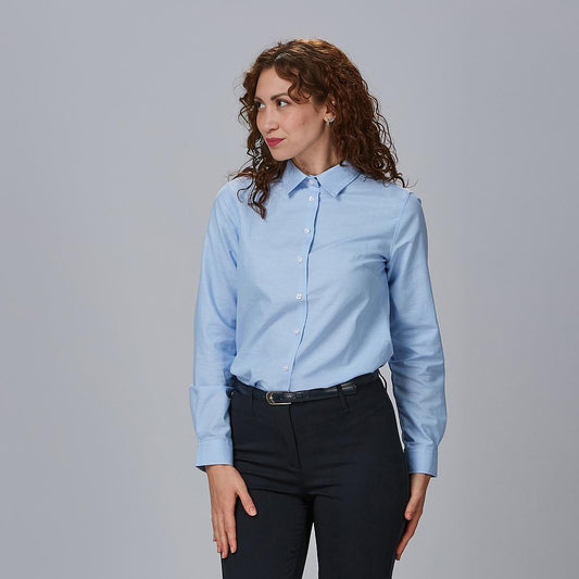 240001-107 - CAMISA MUJER M/L ELASTAN "RED LINE" CELESTE