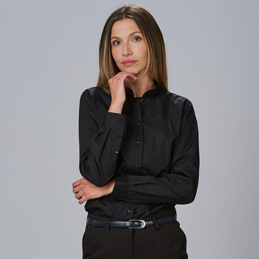 240002-001 - CAMISA MUJER M/L C/MAO ELASTAN "RED LINE" NEGRO