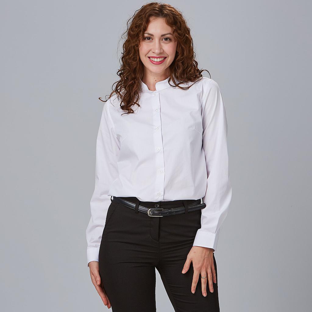 240002-101 - CAMISA MUJER M/L C/MAO ELASTAN "RED LINE" BLANCO