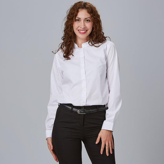 240002-101 - CAMISA MUJER M/L C/MAO ELASTAN "RED LINE" BLANCO
