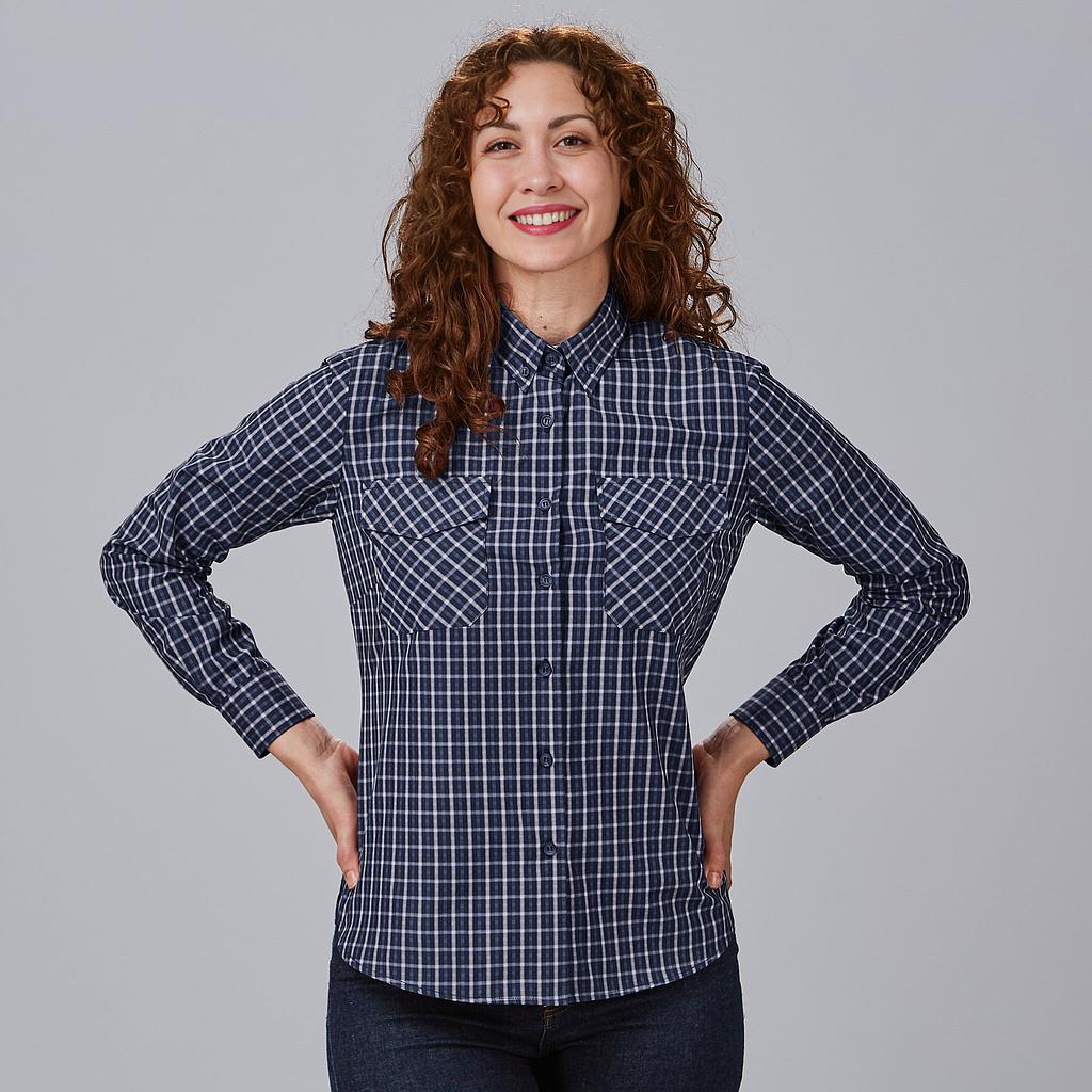 240025-295 - CAMISA MUJER CUADROS CATERINA CUADRO MARINO