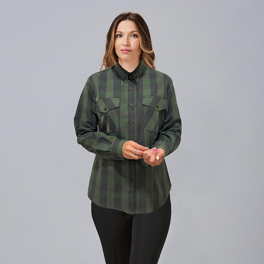 240029-299 - CAMISA MUJER ALICE CUADRO VERDE-CAQUI