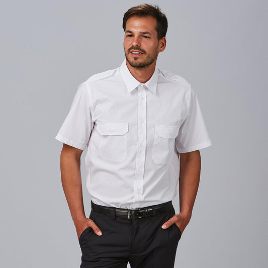 260017-101 - CAMISA UNISEX CHARRETERAS M/C ELASTAN "RED LINE" BLANCO