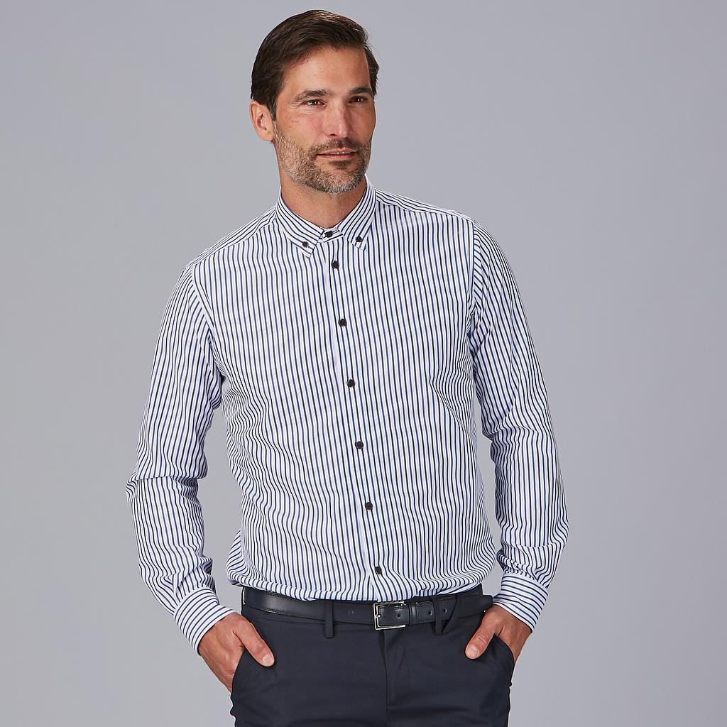 260035-1139 - CAMISA HOMBRE RAYAS BICOLOR SLIM FIT ALESSANDRO RAYA AZULINA/MARINO