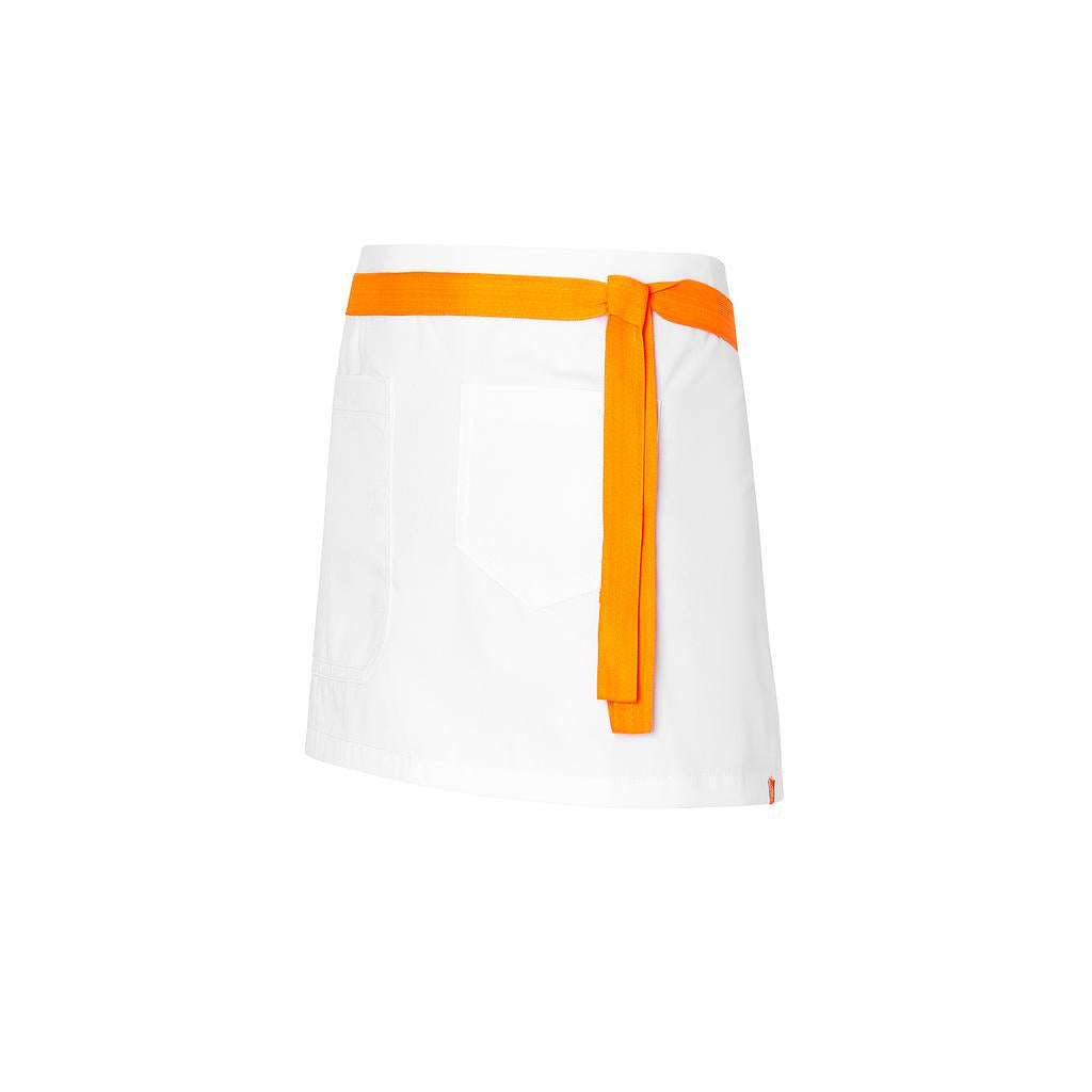 281160-162 - DELANTAL CORTO RAINBOW BLANCO C/NARANJA FLÚOR