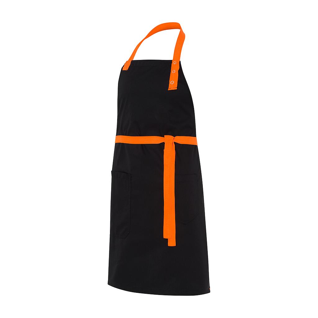282160-165 - DELANTAL PETO RAINBOW NEGRO C/NARANJA FLÚOR
