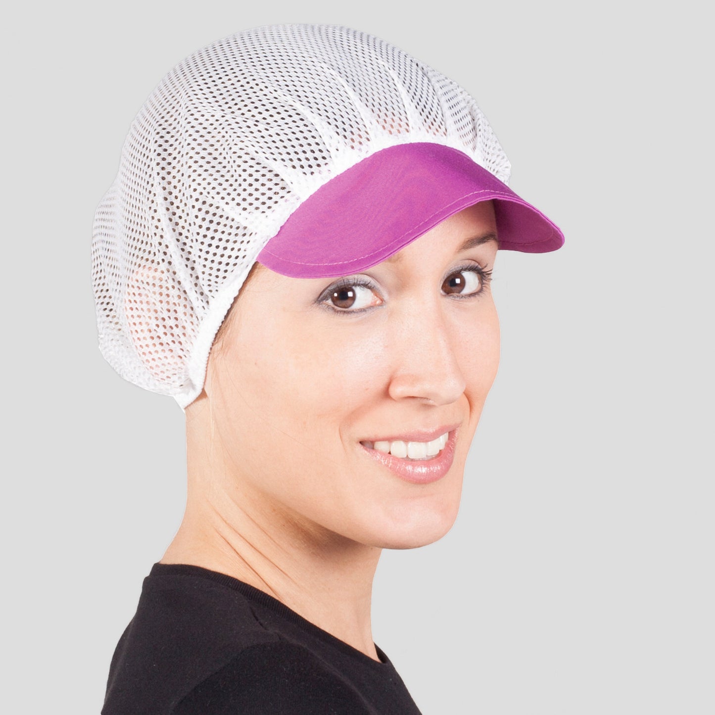 415000-119 - GORRO MUJER REJILLA VISERA COLOR (PAQ. 10 UNID) MALVA
