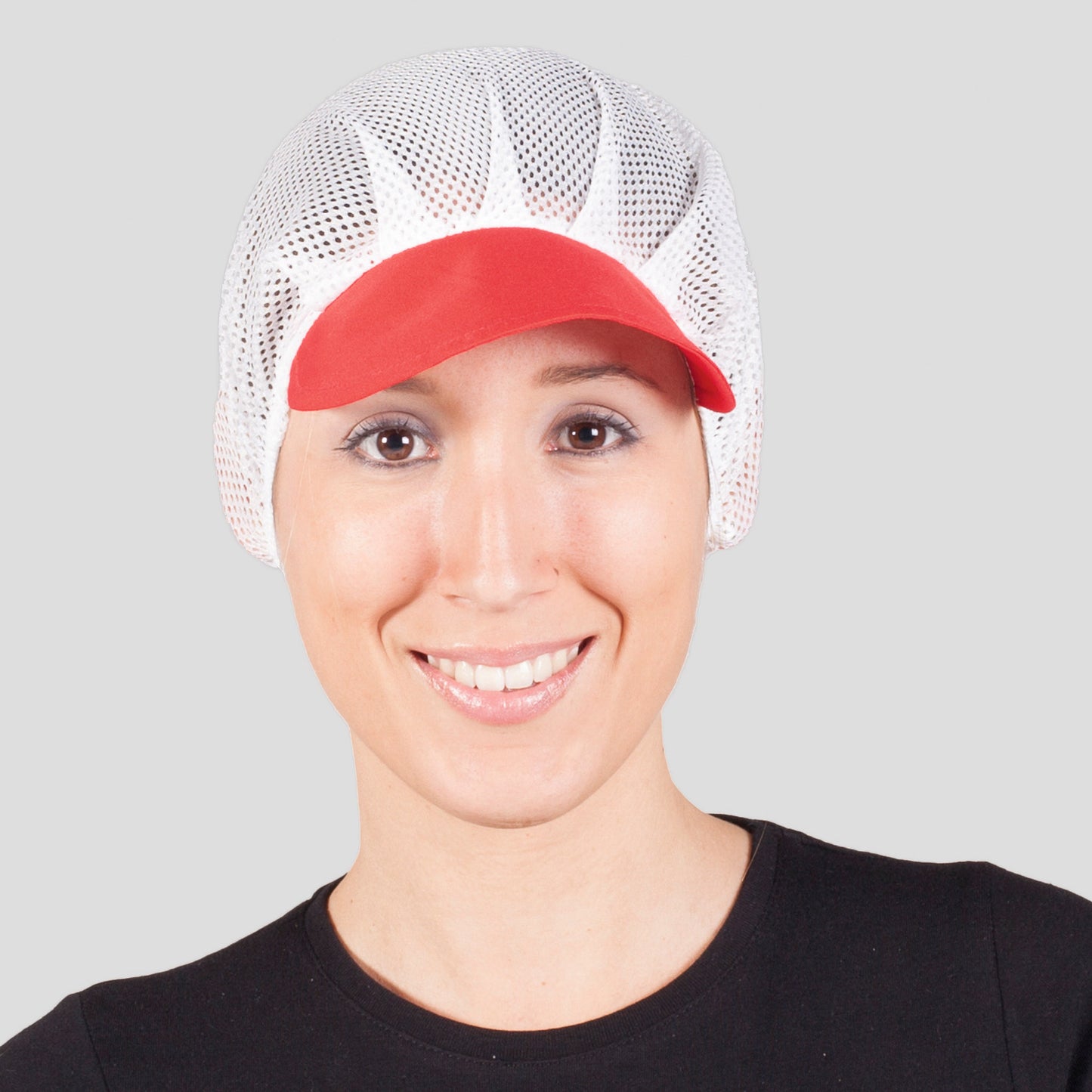 415000-105 - GORRO MUJER REJILLA VISERA COLOR (PAQ. 10 UNID) ROJO
