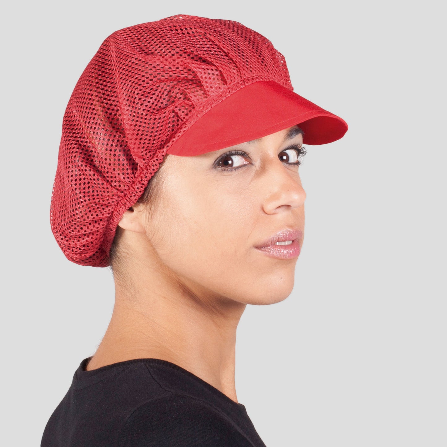416000-105 - GORRA MUJER REJILLA Y VISERA COLOR (PAQ. 10 UNID.) ROJO
