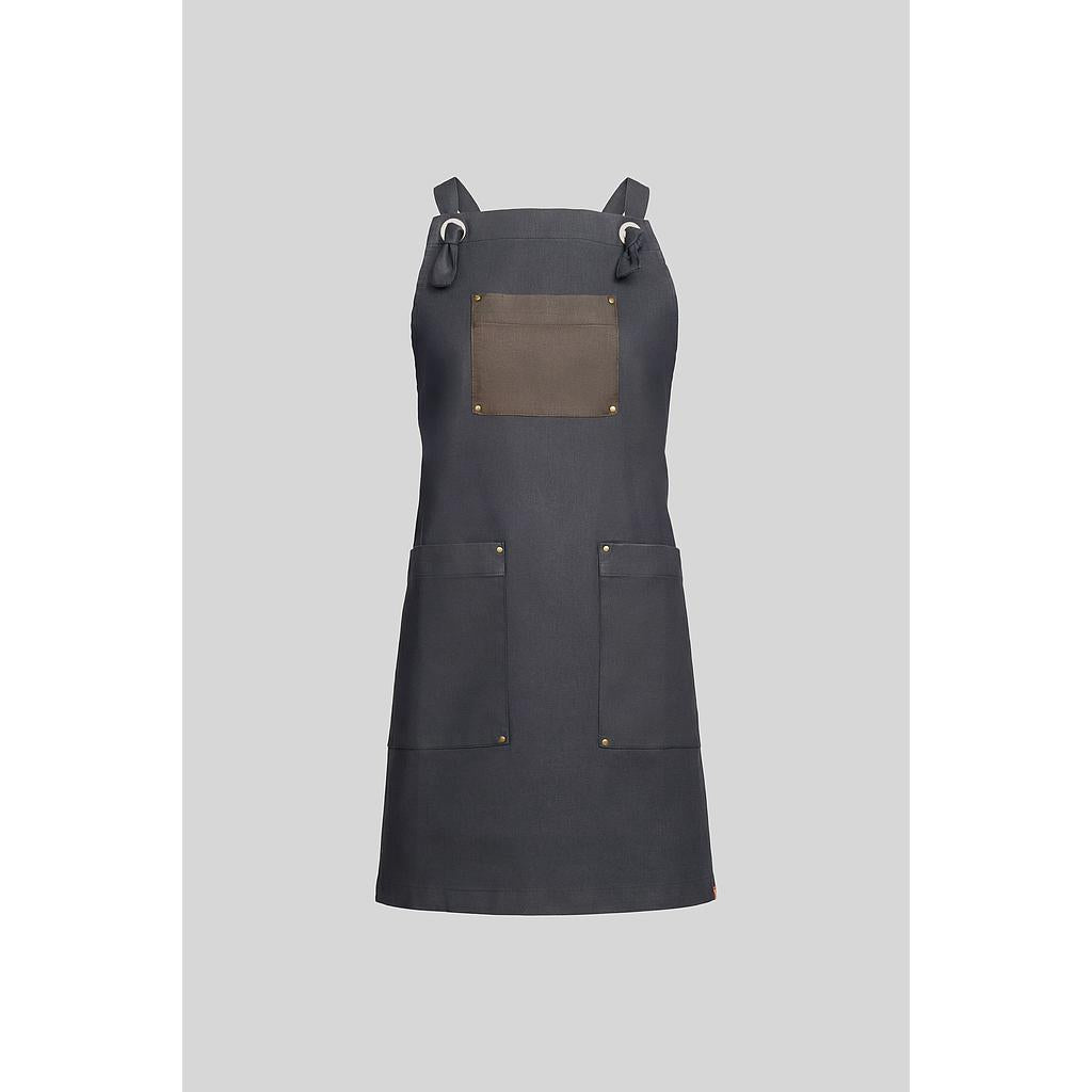 430177-151 - DELANTAL PETO SCUBA NEGRO C/TERRACOTA