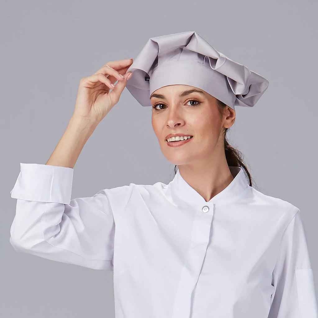 4481V0-117 - GORRO GRAN CHEF CON VELCRO GRIS PERLA