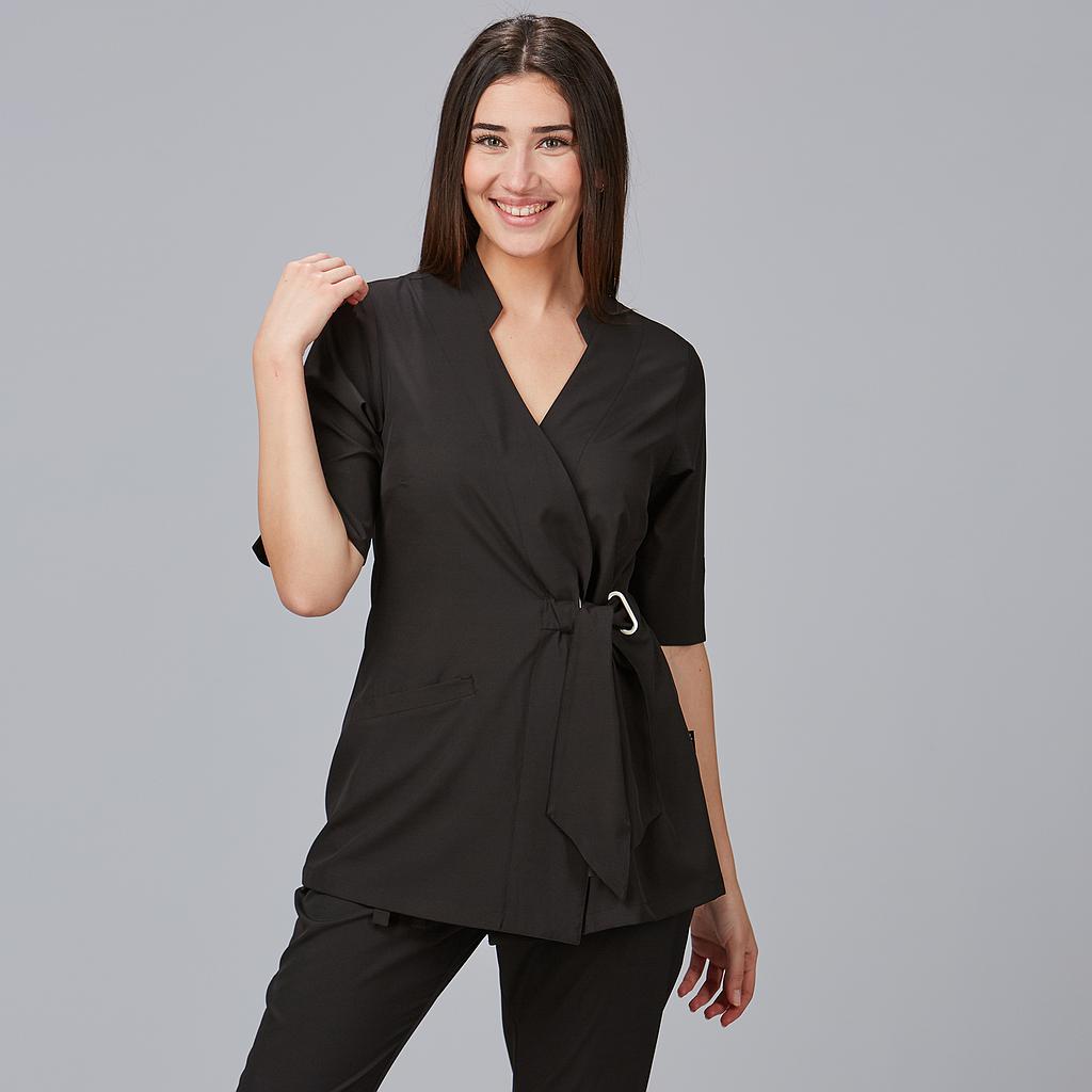 600029-001 - BLUSA CRUZADA MUJER BUGULA NEGRO