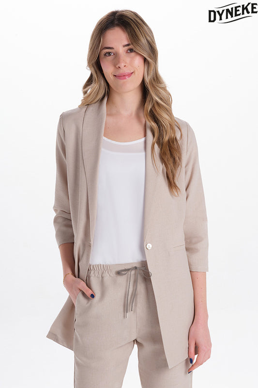 6000418 - Levita beig mujer manga 3/4 fruncida