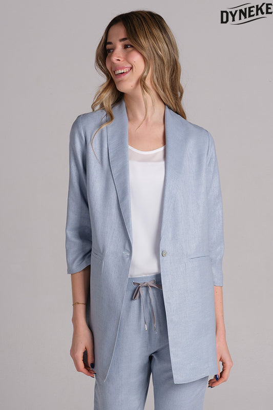 6000423 - Levita celeste mujer manga 3/4 fruncida