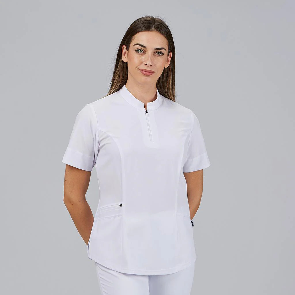 600076-101 - BLUSA MUJER CREMALLERA ESCOTE M/C MARA BLANCO