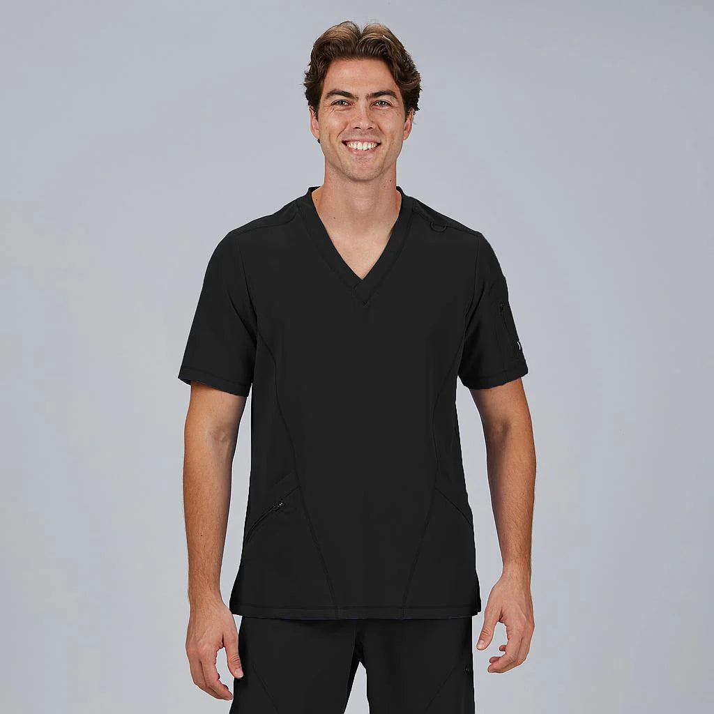 600077-001 - BLUSA HOMBRE CUELLO CANALE M/C RUBEN NEGRO
