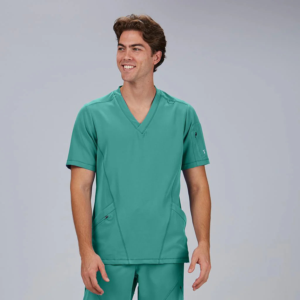 600077-115 - BLUSA HOMBRE CUELLO CANALE M/C RUBEN TURQUESA