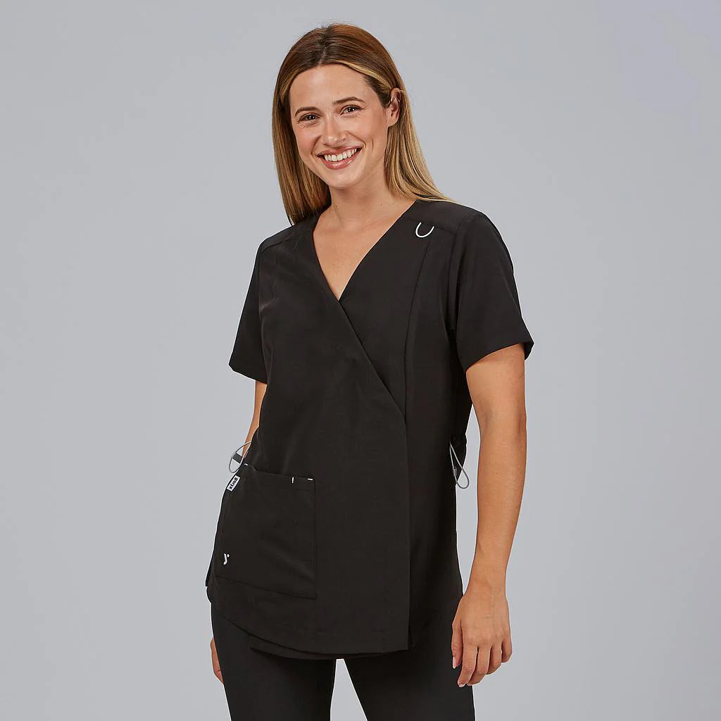 600079-001 - BLUSA MUJER FRUNCIDO ESPALDA M/C ELIRA NEGRO