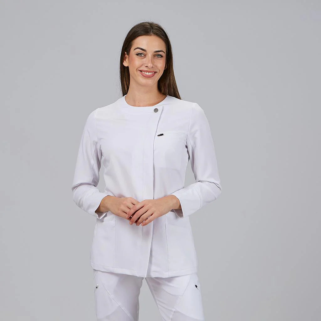 600081-101 - BLUSA MUJER ABIERTA M/L MARINA BLANCO