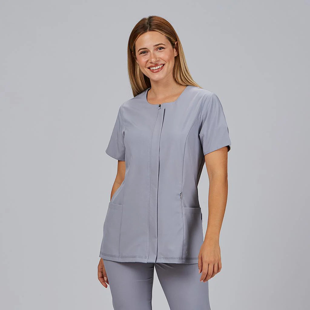 600082-117 - BLUSA MUJER ESCOTE CAJA M/C JANA GRIS PERLA