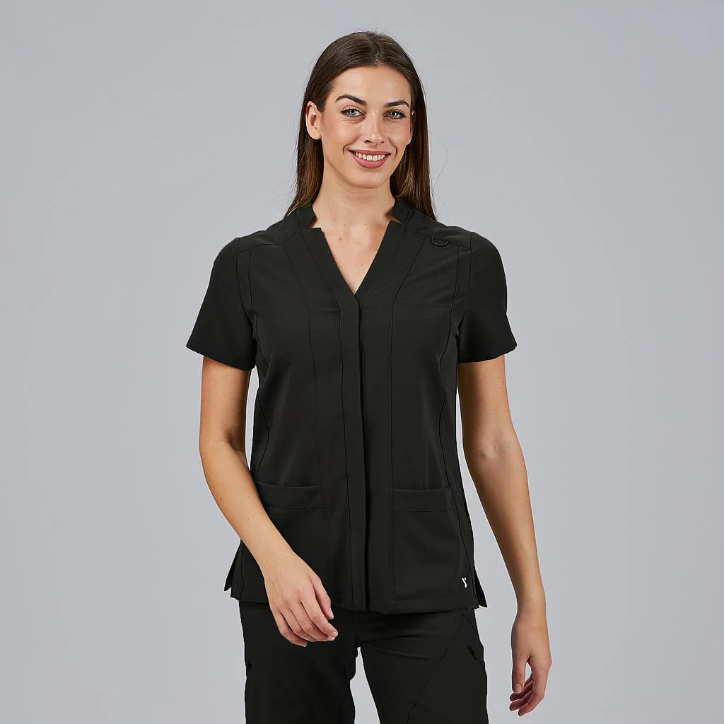 600086-001 - BLUSA MUJER ABIERTA M/C MARLA NEGRO