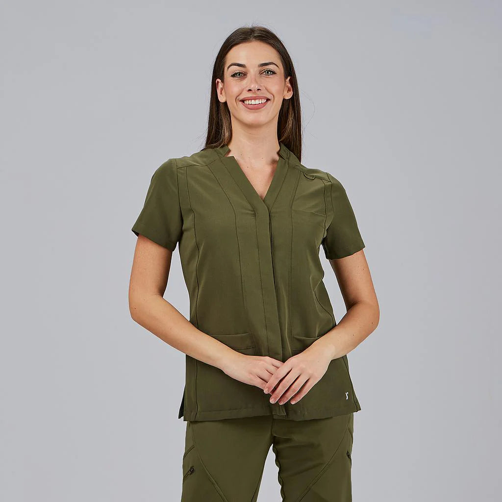 600086-154 - BLUSA MUJER ABIERTA M/C MARLA VERDE MUSGO
