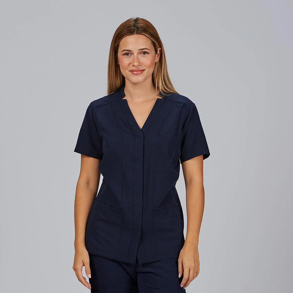 600086-165 - BLUSA MUJER ABIERTA M/C MARLA AZUL PROFUNDO